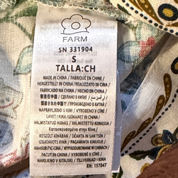 Farm Rio Botanical Off White Long Sleeve Romper Size Small NWT - Picture 13 of 16